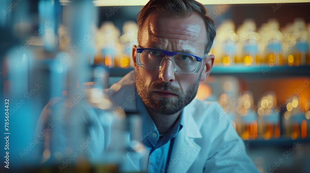 Scientist in Lab Coat and Glasses. Generative AI Scientist in Lab Coat and Glasses. Generative AI