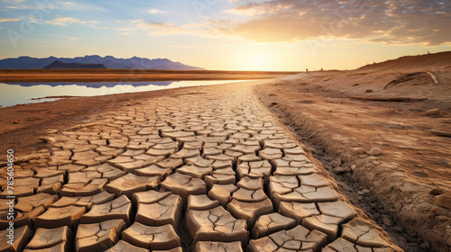 dry cracked desert landscape, global warming