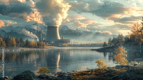 Harnessing the Atom: Nuclear power plants generate electricity through controlled nuclear rea photo