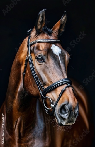 Brown Horse With White Spot on Face