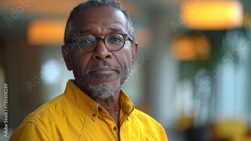 Man Wearing Glasses and Yellow Shirt