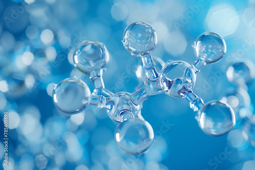 Captivating abstract molecule structure on blue background 