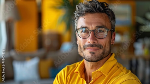 Man Wearing Glasses and Yellow Shirt