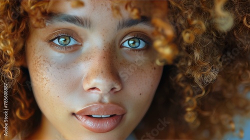 Close Up of Woman With Freckles on Face