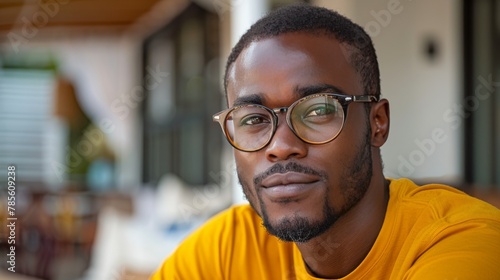 Man Wearing Glasses and Yellow Shirt