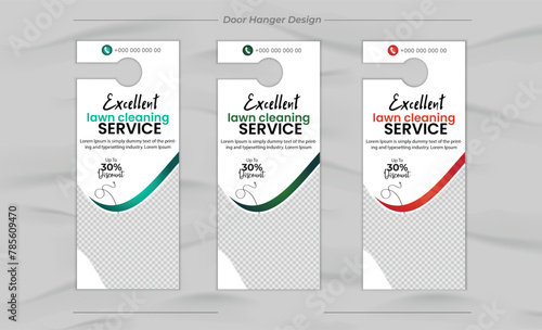 Lawn cleaning service door hangers design design and layout template design photo