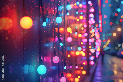 A colorful display of lights, with a mix of red, yellow, and blue lights. The lights are arranged in a way that creates a sense of movement and energy. Generative AI