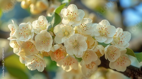 Cluster of Flowers Growing on a Tree