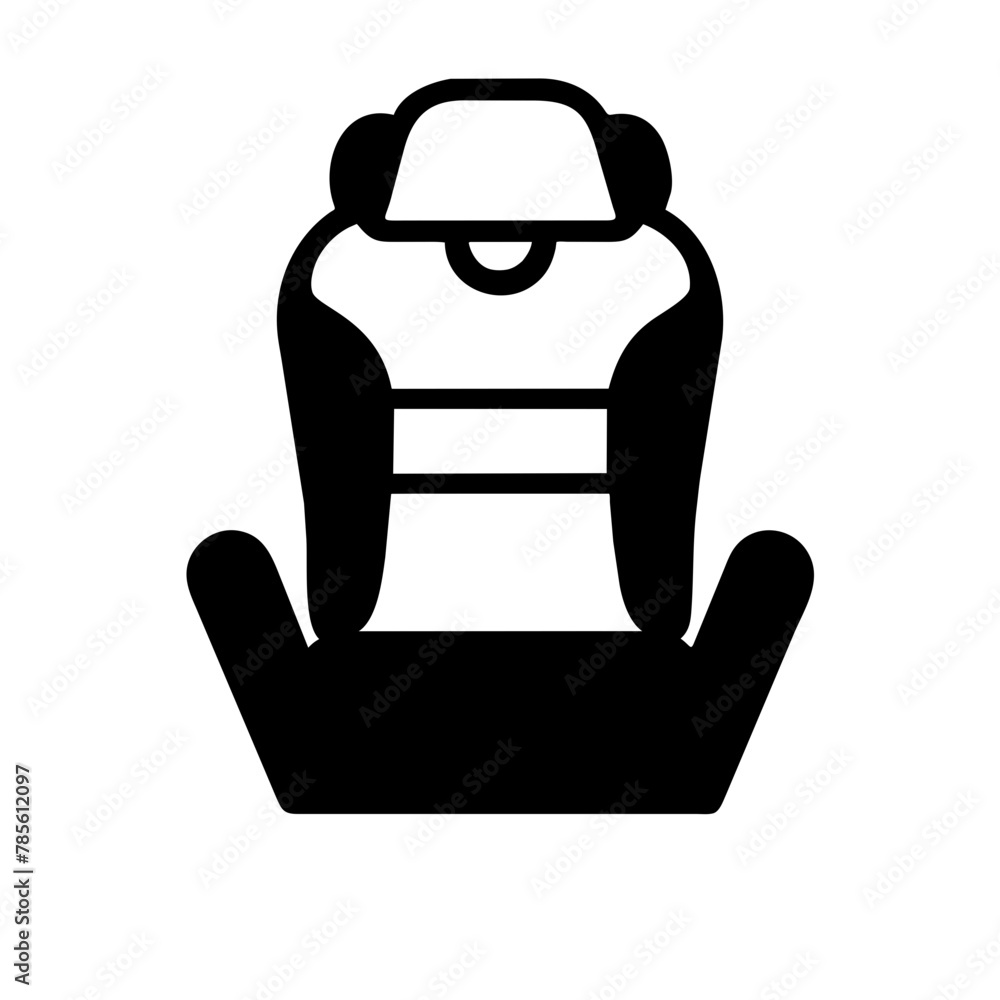 Fototapeta premium Car Seat icon vector graphics element silhouette sign symbol illustration on a Transparent Background