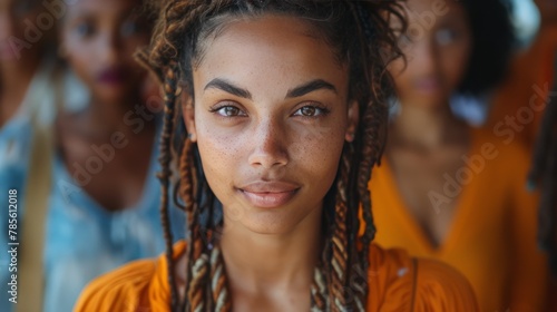 Woman With Braids Standing in Front of Group of People
