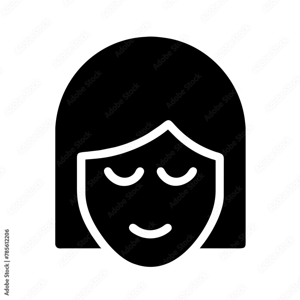 Woman Beauty Face icon vector graphics element silhouette sign symbol illustration on a Transparent Background