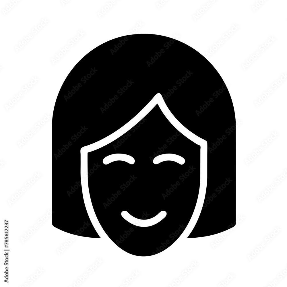 Woman Beauty Face icon vector graphics element silhouette sign symbol illustration on a Transparent Background Woman Beauty Face icon vector graphics element silhouette sign symbol illustration on a Transparent Background