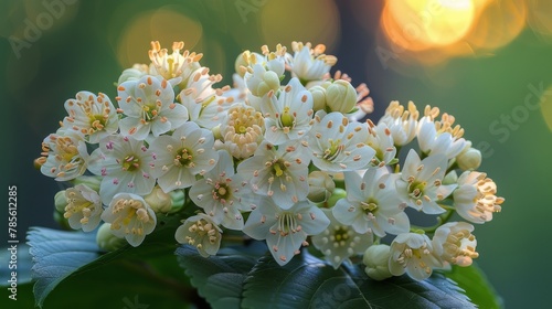 Cluster of Flowers Growing on a Tree