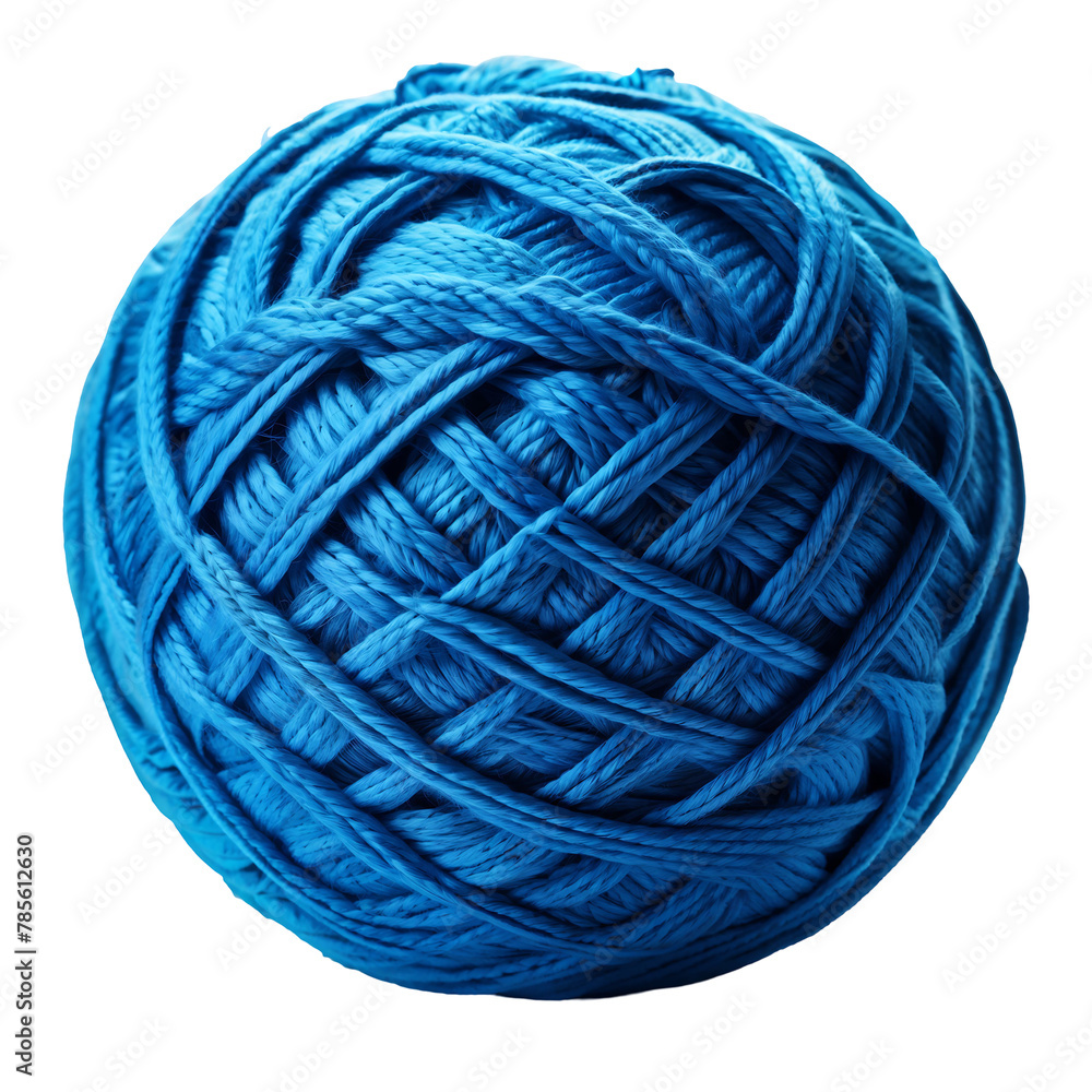 Blue Knitting Ball Isolated on Transparent Background Blue Knitting Ball Isolated on Transparent Background