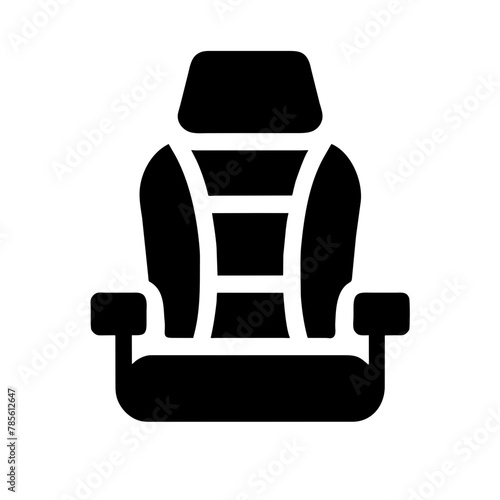 Car Seat icon vector graphics element silhouette sign symbol illustration on a Transparent Background