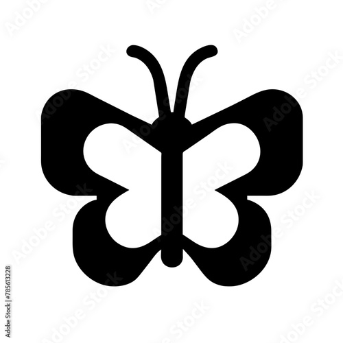 Butterfly icon vector graphics element silhouette sign symbol illustration on a Transparent Background
