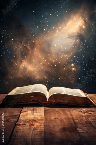 An open book radiating light, representing the illumination of knowledge found in the Scriptures 