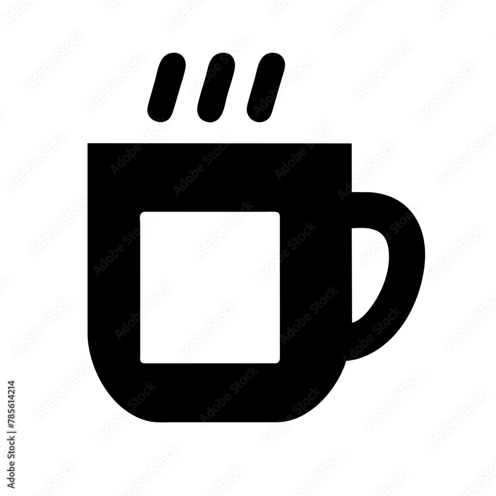Coffee Cup icon vector graphics element silhouette sign symbol illustration on a Transparent Background