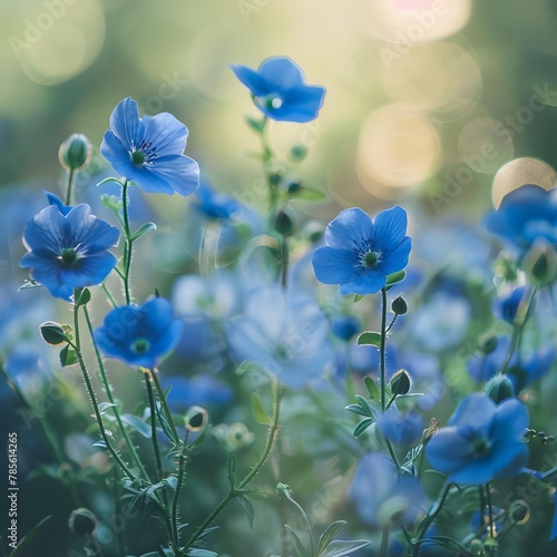 Serene Blooms - Captivating Wildflower Display in Natural Setting with Soft Focus and Bokeh. Perfect for Summer and Spring.