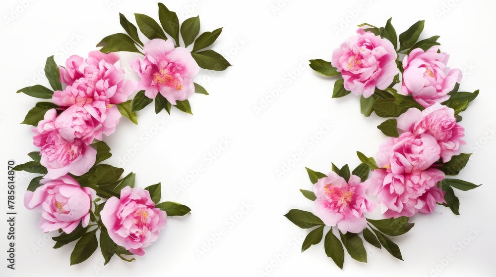 Two Pink Flowers Forming Letter O