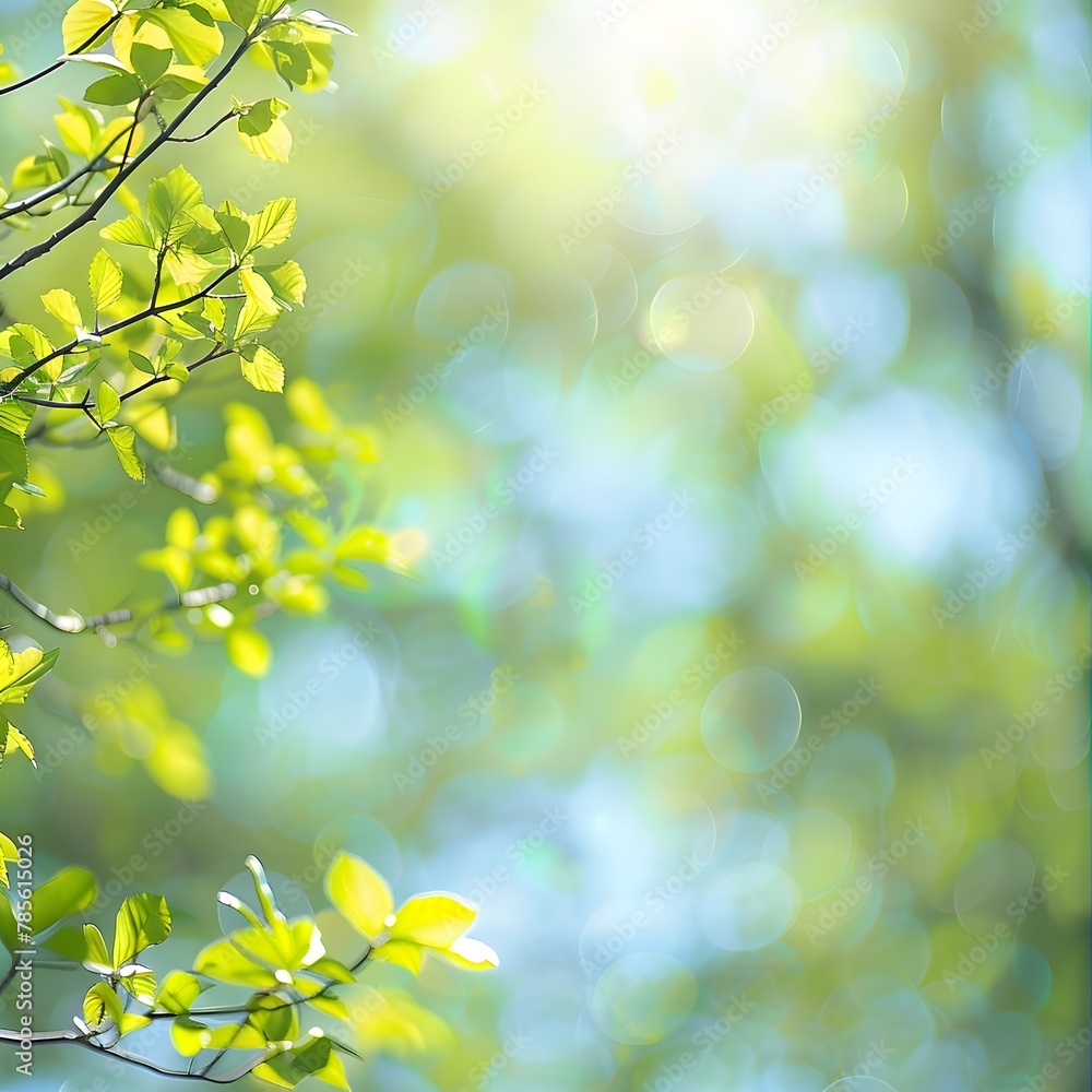 Sunny Spring Summer Nature Background - Perfect for Product Presentations with Blurred Tree Foliage for a Natural Touch