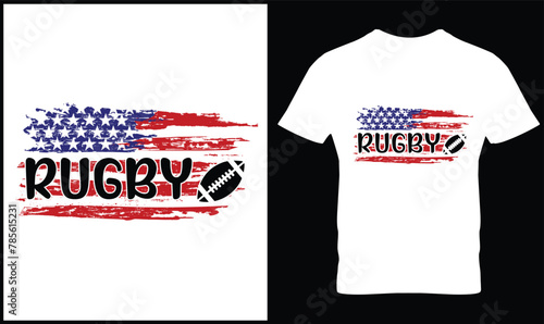 Rugby t-shirt design vector.