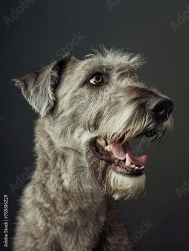 Happy domestic dog with a smile - Joyous and lively image of a smiling dog with a playful demeanor suggests happiness and comfort