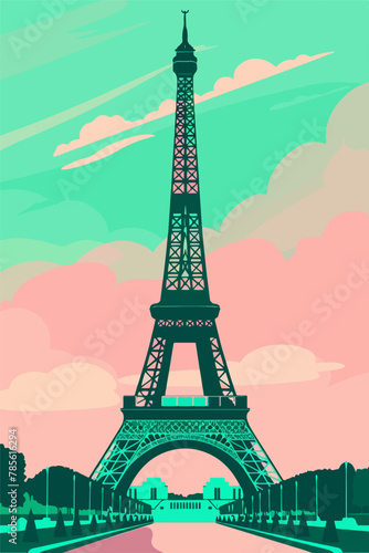 Eiffel tower illustration in vectorial