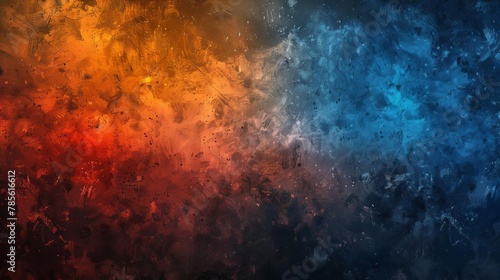 vibrant grunge grainy background with blue orange red and black gradient abstract texture © Bijac