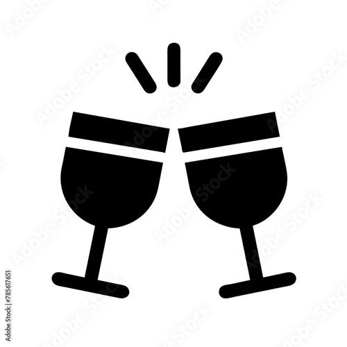 Champagne Glasses icon vector graphics element silhouette Wedding sign symbol illustration on a Transparent Background © Gazi Jamal Uddin