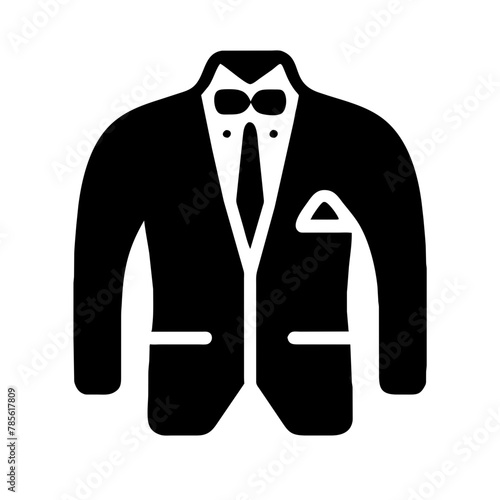 Tuxedo icon vector graphics element silhouette Wedding sign symbol illustration on a Transparent Background