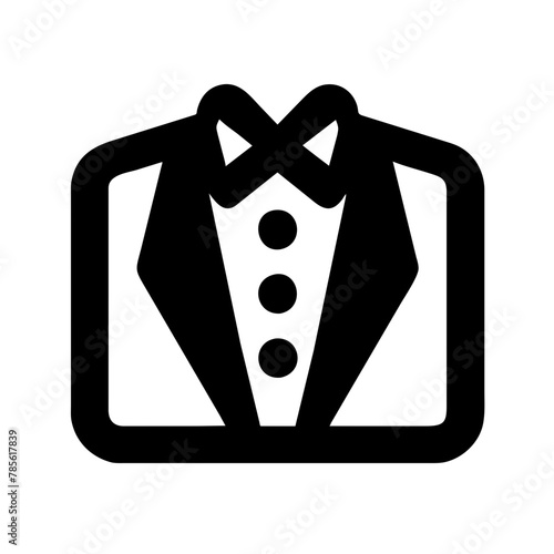 Tuxedo icon vector graphics element silhouette Wedding sign symbol illustration on a Transparent Background