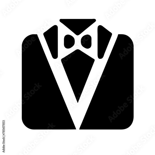 Tuxedo icon vector graphics element silhouette Wedding sign symbol illustration on a Transparent Background