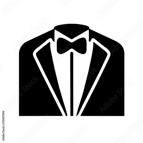 Tuxedo icon vector graphics element silhouette Wedding sign symbol illustration on a Transparent Background