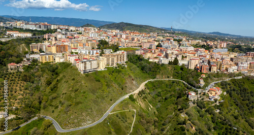 Aerial view of Catanzaro. It is the capital of Calabria, southern Italy.