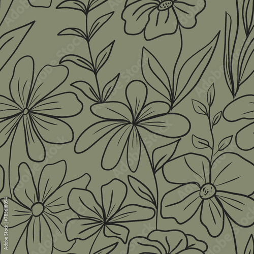 Floral seamless pattern with blossom flowers. Illustration for wedding invitations, wallpaper, textile, wrapping paper