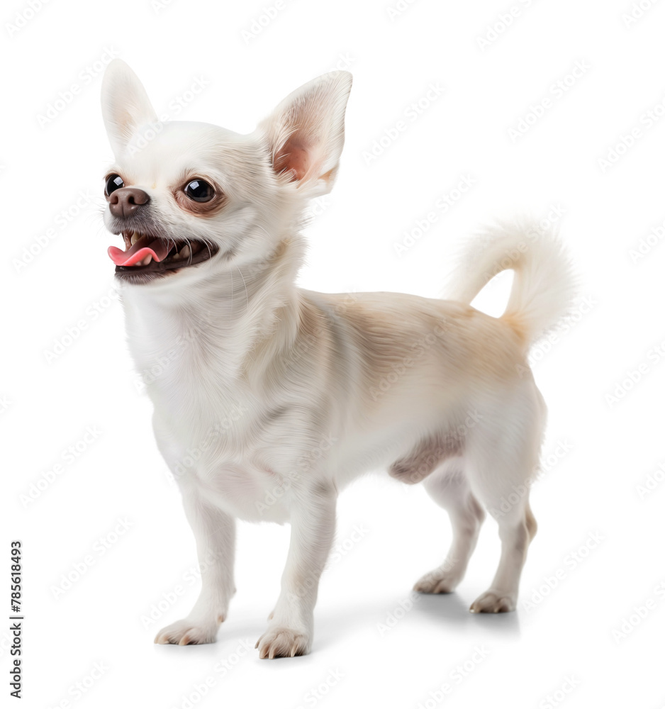 cute white chihuahua portrait on isolated background