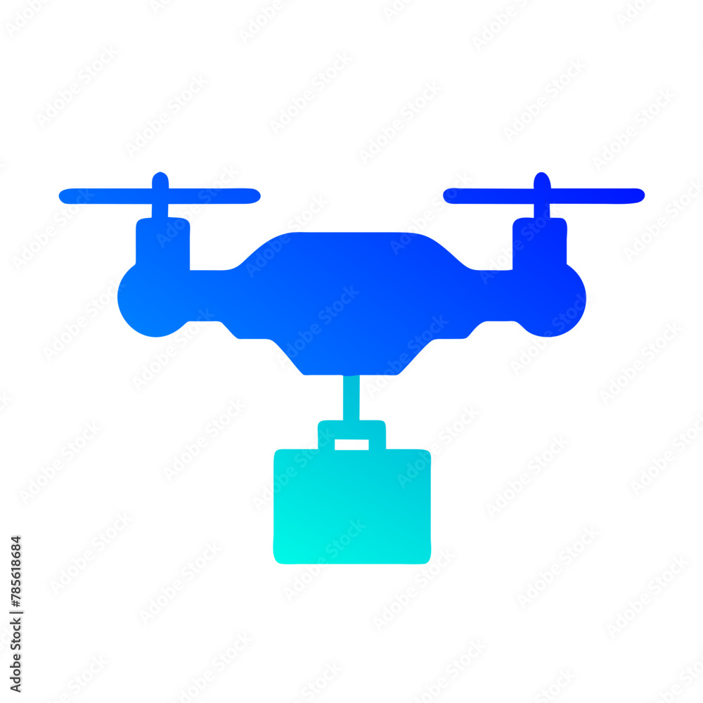 Drone icon vector graphics element silhouette sign symbol illustration on a Transparent Background 
