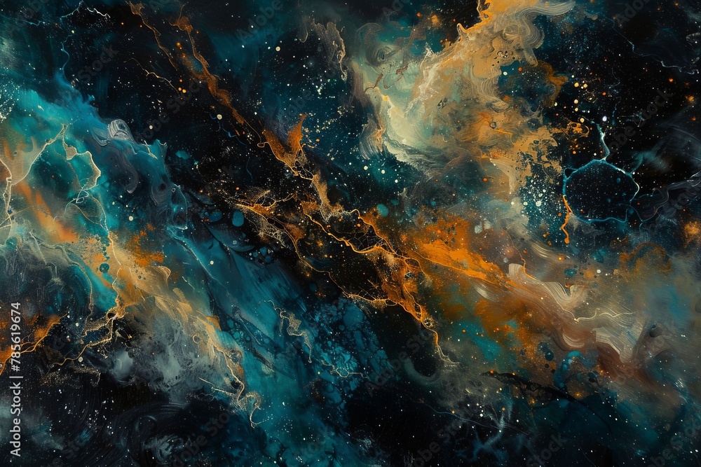 Galactic Dreams: A Vivid Abstract Cosmic Artwork