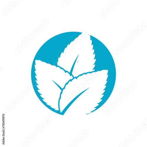 Mint leaf logo vector template symbol design