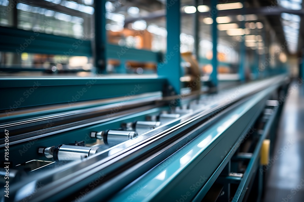 Close up of conveyor belt in modern factory. Close up of conveyor belt in modern factory.