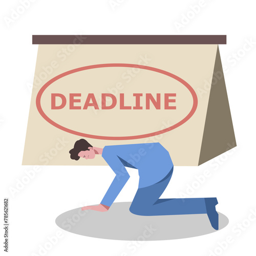 business people are chased by deadlines, business and career difficulties, limitations and challenges to success, stress, gloom, anxiety.