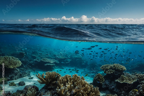 "Vivid Marine Life in a Tropical Reef"