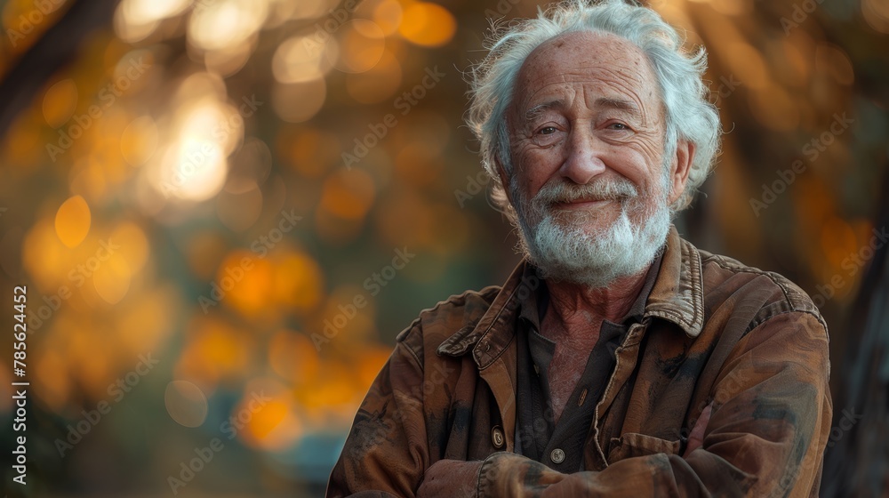 Cheerful Aged Man Embracing Nature Generative AI Cheerful Aged Man Embracing Nature Generative AI