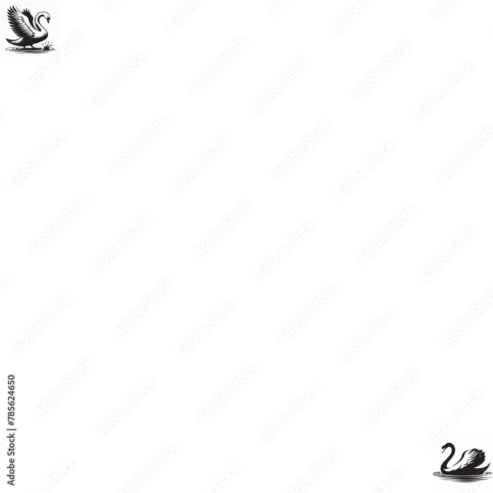 Swan silhouette vector icon isolated on white background