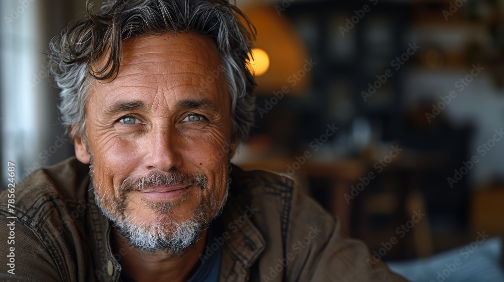 Portrait of a Stylish and Confident Middle-Aged Gentleman Generative AI Portrait of a Stylish and Confident Middle-Aged Gentleman Generative AI