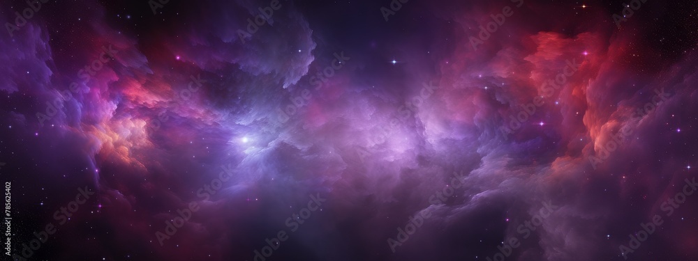 Vibrant Space Filled With Stars and Clouds
