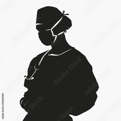 vector silhouette of a surgeon background .Generative AI