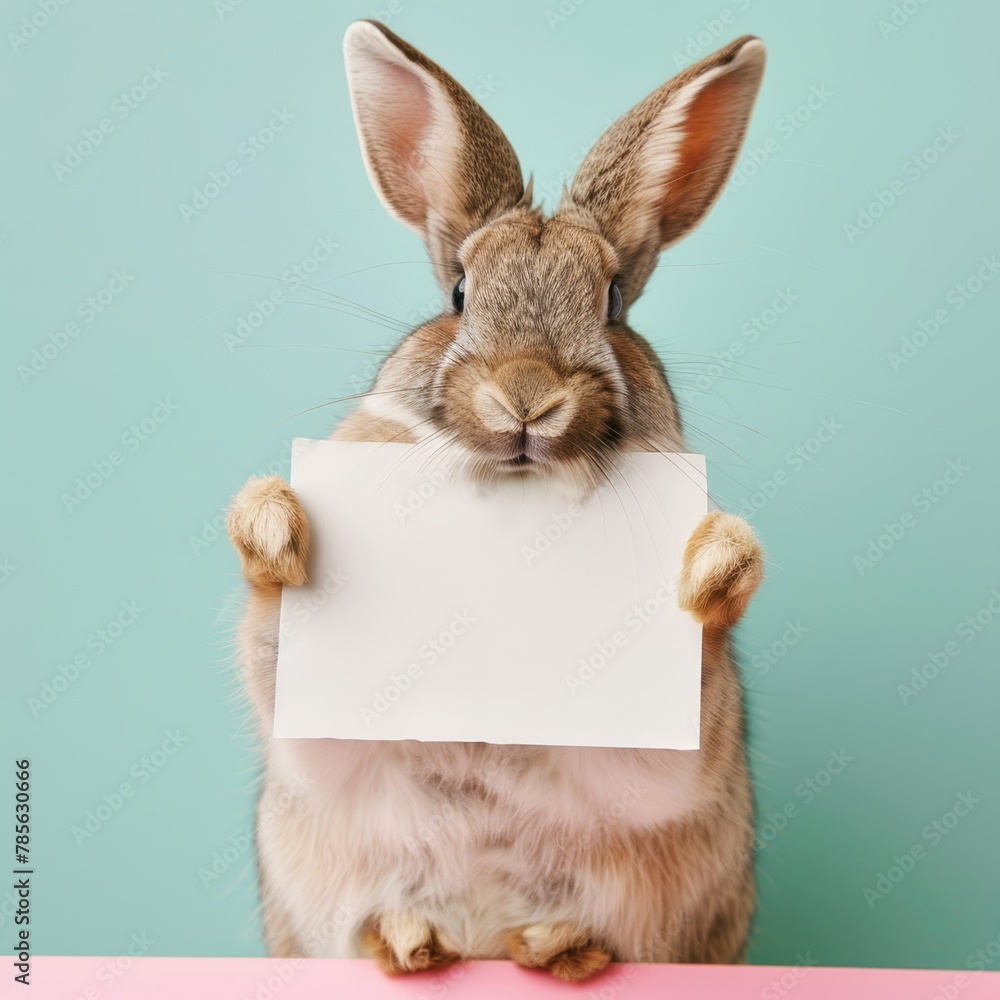 Obraz premium rabbit with sign
