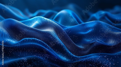 Sapphire and Cobalt Waves: Abstract Geometric Background Generative AI © Alex